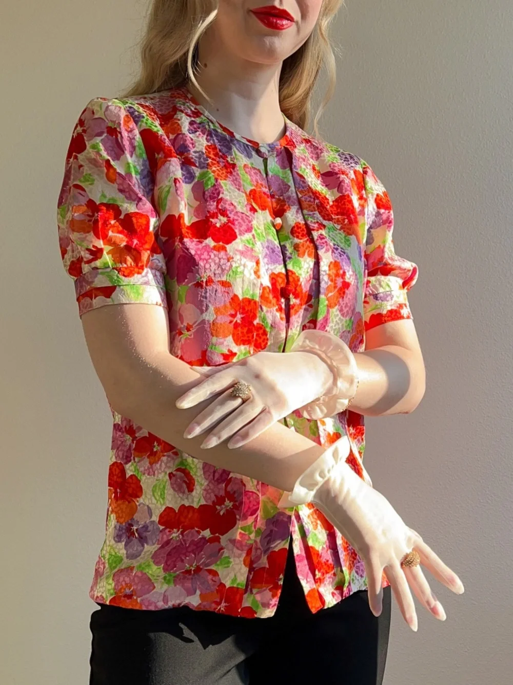 Darling Vintage 1950s Sheer White Gloves
